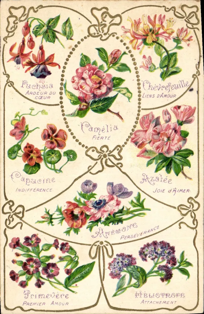 Flores simbólicas — K. F. Éditeurs, Paris, Série 1863 - Frente