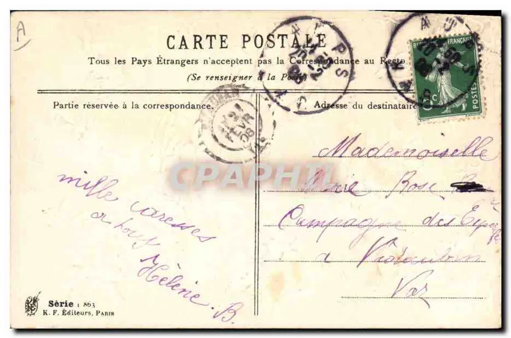 Flores simbólicas — K. F. Éditeurs, Paris, Série 1863 - Verso