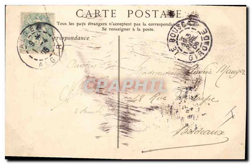 ALGER — Allée der Palmen — Sammlung ND Phot - Rückseite
