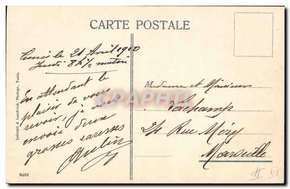 Gabès — Dattenernte — Lehnet & Landfroek, Tânia, Nr. 8468 - Rückseite