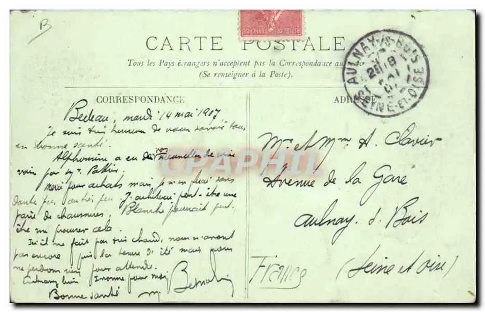 Béjaïa (Algerien) — Arbeits Szene mit Kamelen — Ansichtskarte vom 14. Mai 1907 - Rückseite