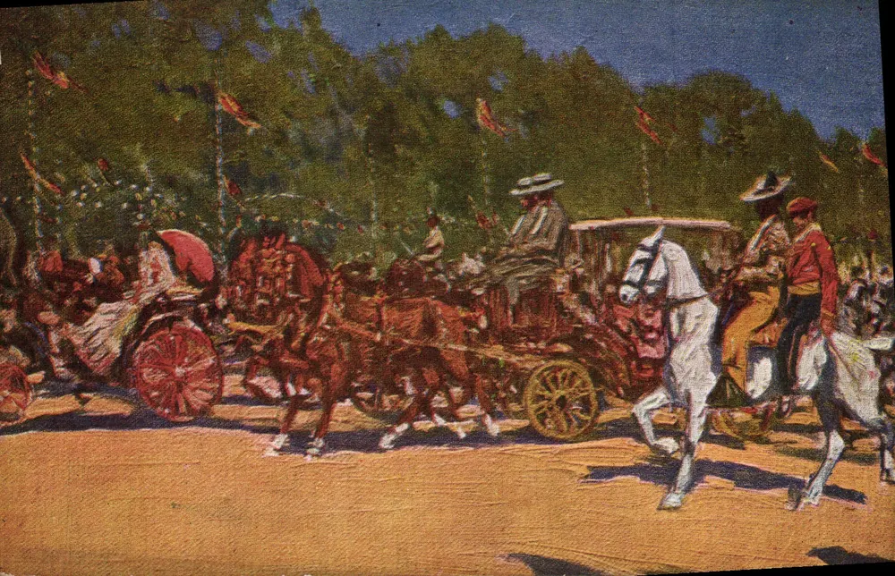 Festa equestre — Carros e cavaleiros — Edições Victoria N. Coll Salteti, Barcelona, n° 505 - Frente