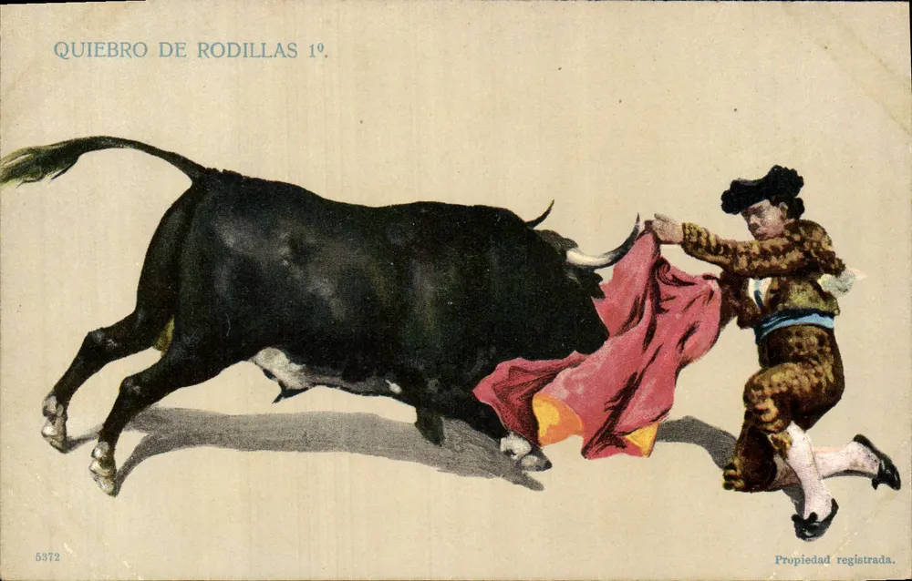 Torero und Stier — Quiebro de Rodillas 1º — Eigentumsrechtlich registriert - Vorderseite