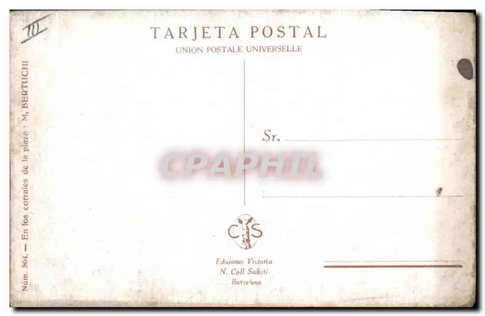 Corrales da praça — Ed. N. Coll Sabatí, N° 504 - Verso