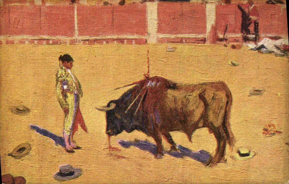 Torero e touro — cena de corrida — Edições Vidioria, N. Coll Salièti, Barcelona, n° 811 - Frente