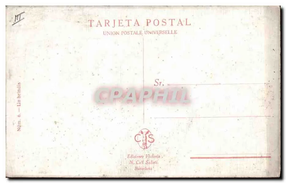 Torero die de menigte groet — Uitgever: Ediciones Victoria N. Coll Sabaté, Barcelona — N° 6 van de serie 'Un brindis' - Achterkant