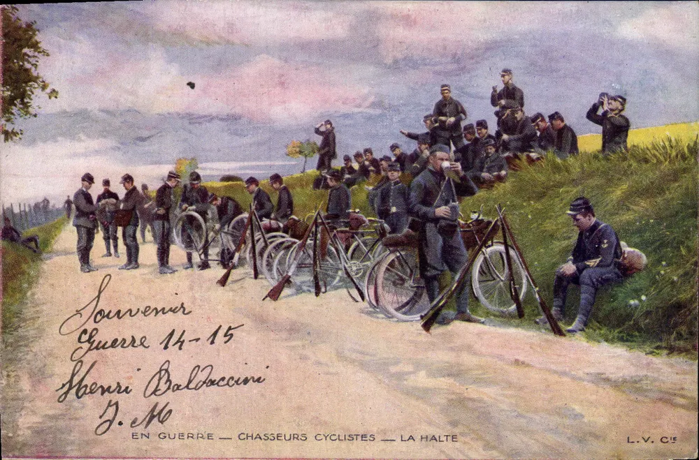 Kavallerie-Radreiter — Die Pause — Henri Baldaccini — L.V. C5 - Vorderseite