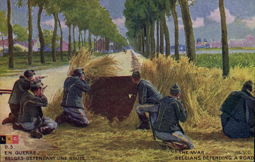 Belgas defendendo uma estrada — L.V.C. — D.5 - Frente