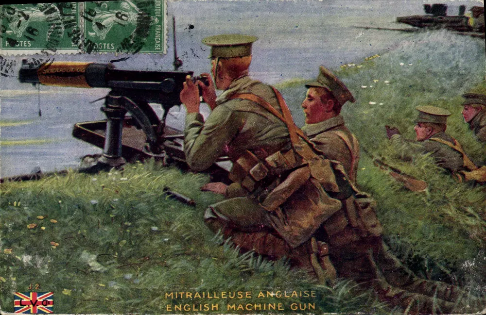 Metralhadora inglesa — ilustração militar — editor Phoscao, n° d.2 - Frente