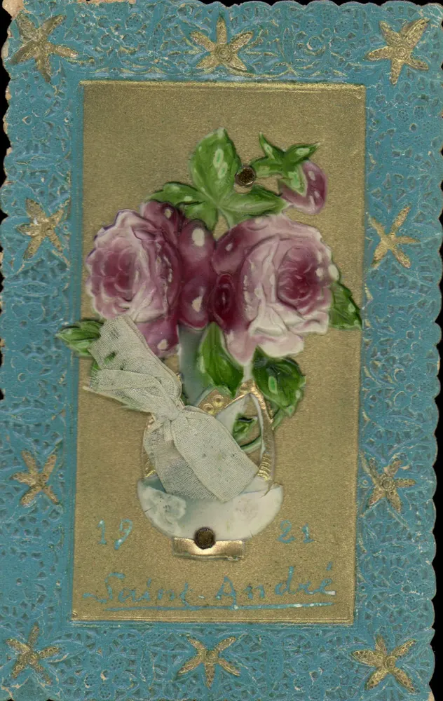 Arranjo de rosas — São André — editor desconhecido, número de série não visível - Frente