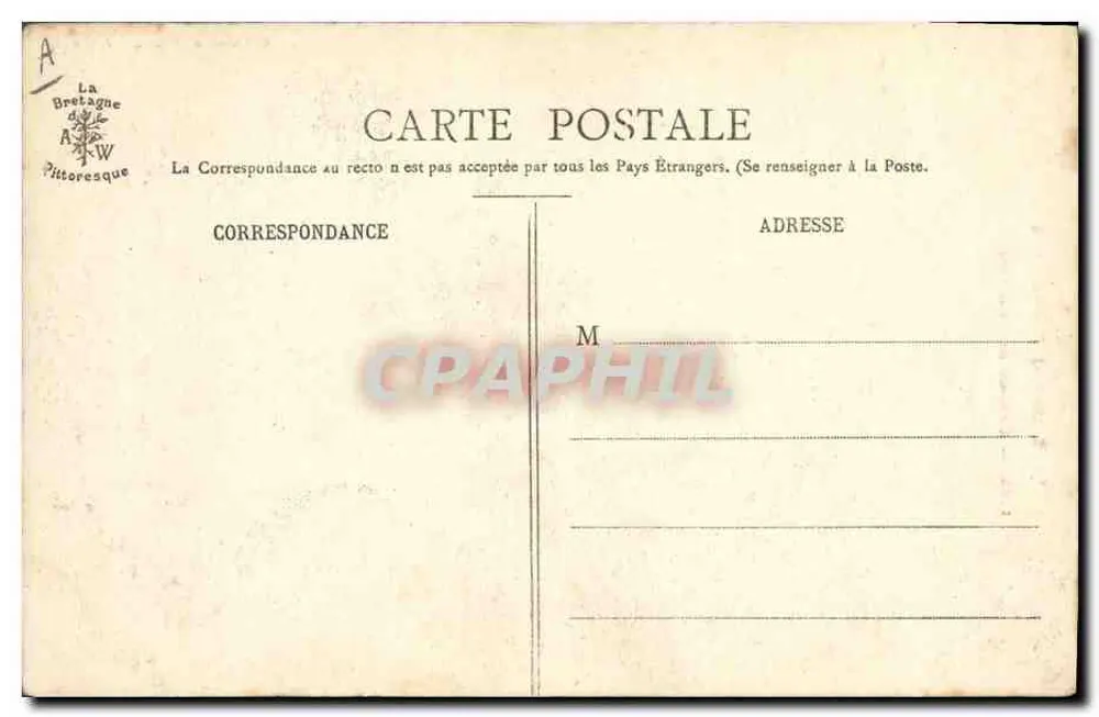La Bretagne Pittoresque — Kleidung aus Fouesnant — Galerie A. Waron, St-Brieuc - Rückseite