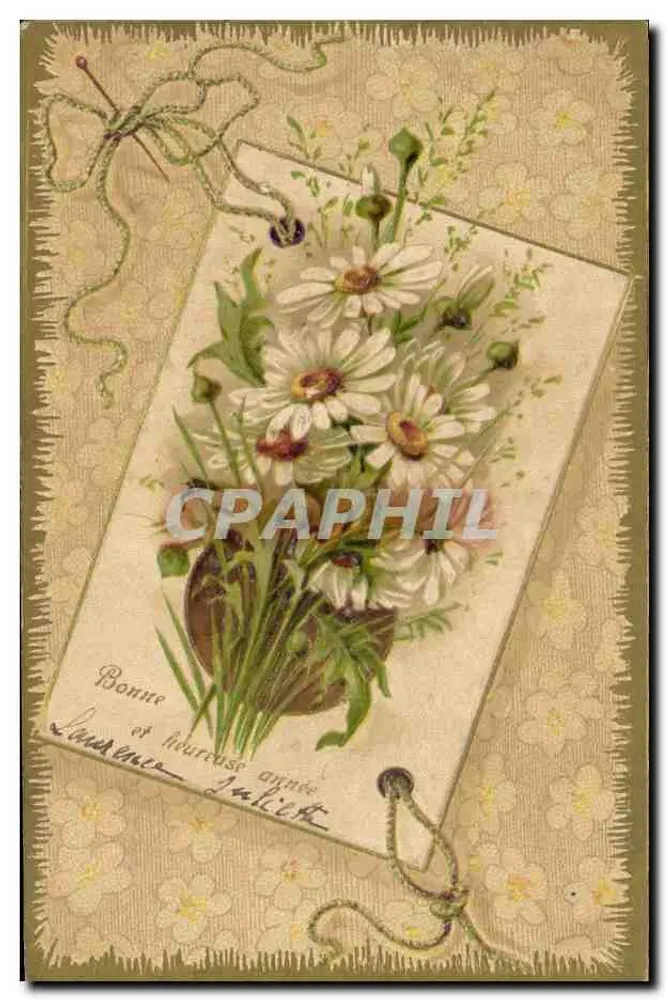 Bouquet de marguerites — Bonne et heureuse année — Laurence Juliette - Frente