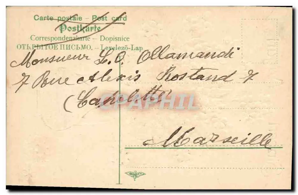 Arranjo de flores azuis — Carnaval — editor não visível - Verso