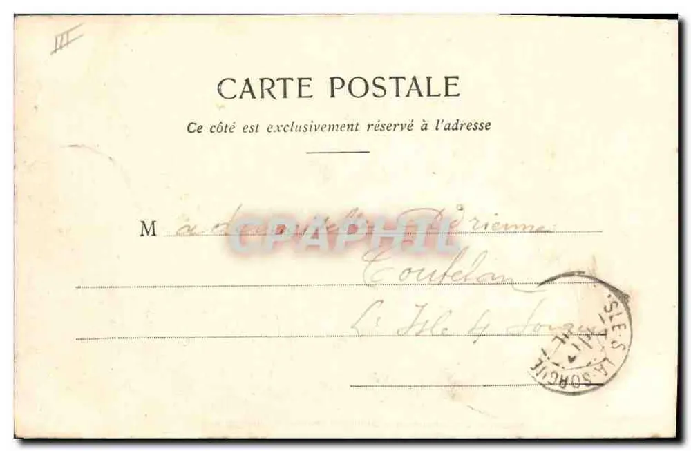Frau in gelbem Kleid mit Myosotis — Sprache der Blumen — Phototypie A. Bergeret et Cie, Nancy - Rückseite