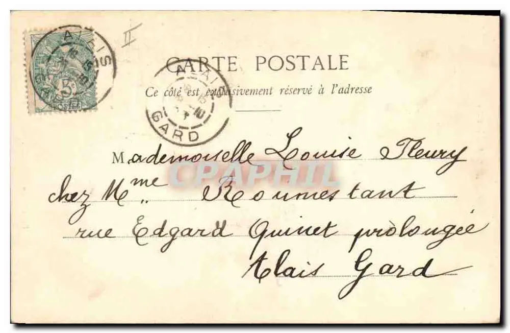 Frau in blauer Robe mit Lilien — Sammlung 'Le LYS' — Fotograf A. Brabant & Cie, Paris - Rückseite