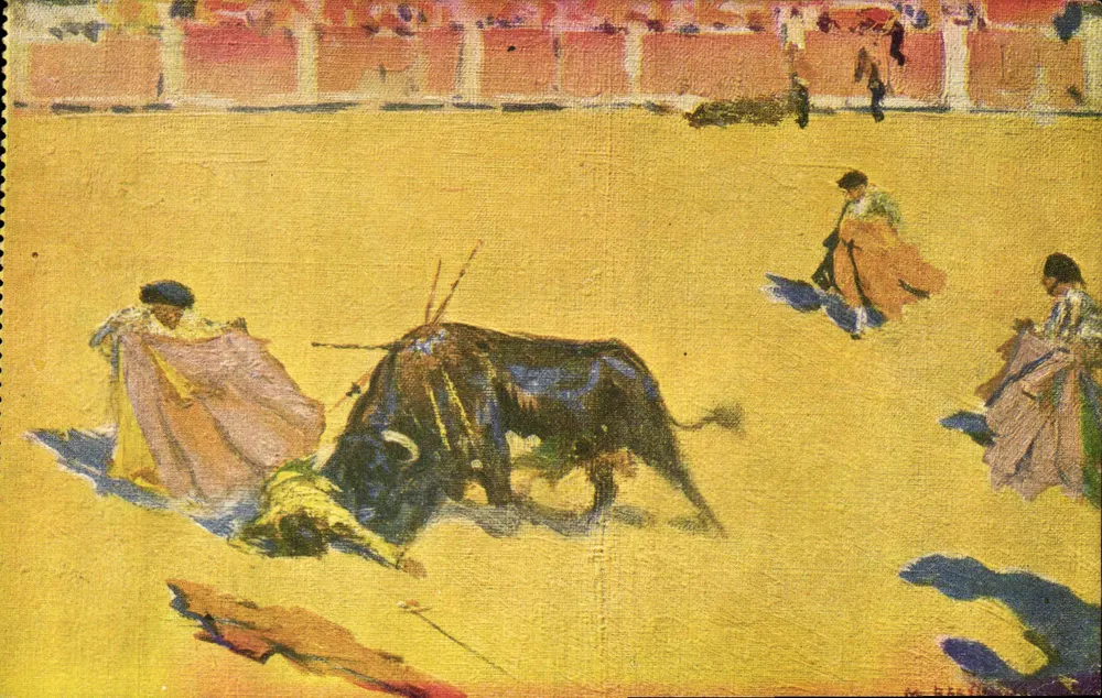 Corrida de touro — pintura — Juan Burguó, série III - Frente