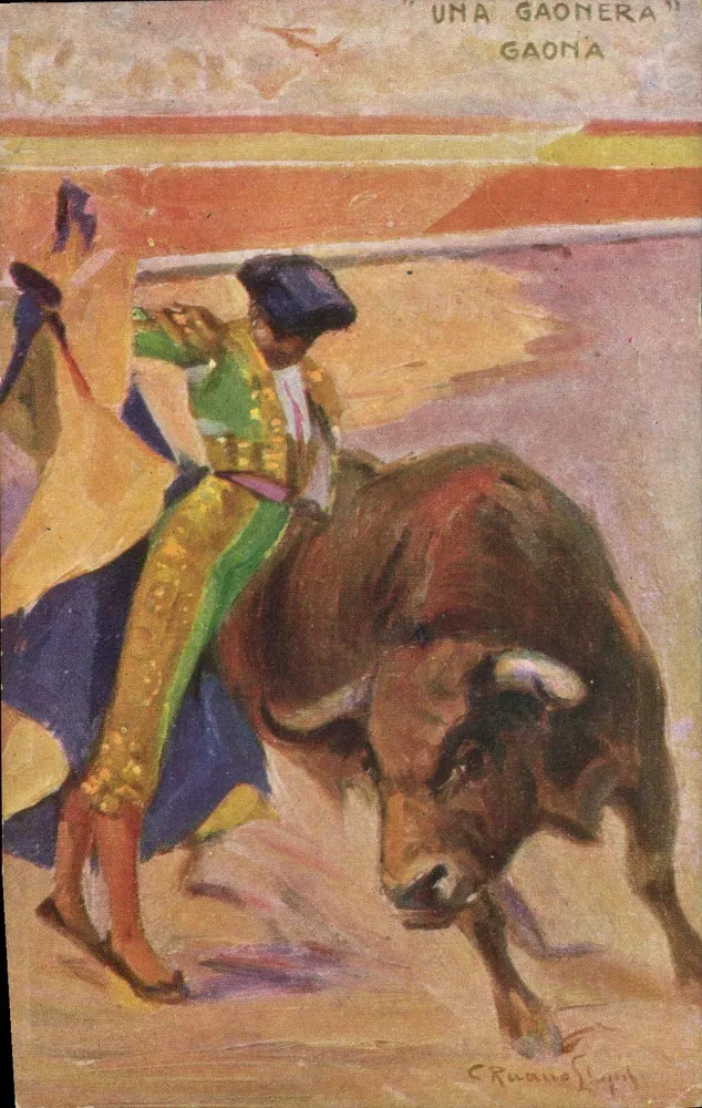 Ein Stier und ein Matador — 'UNA GAONERA' — Juan Sanguaro, n° III - Vorderseite