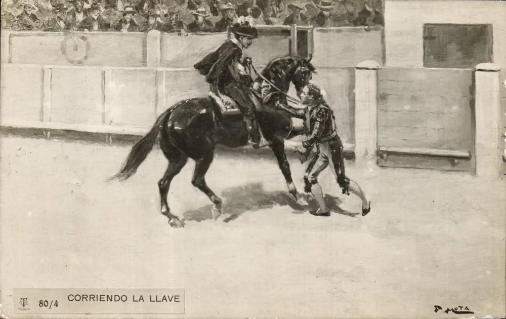 Corriendo la llave — cena de tauromaquia — D. Muta, série 80/4 - Frente