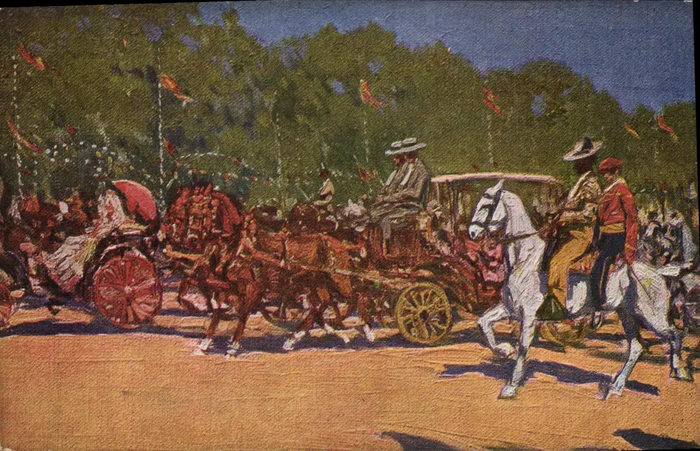 Festa equina — Carros e cavaleiros — Edições Victorio N. Coll Salieti, Barcelona, n° 805 - Frente