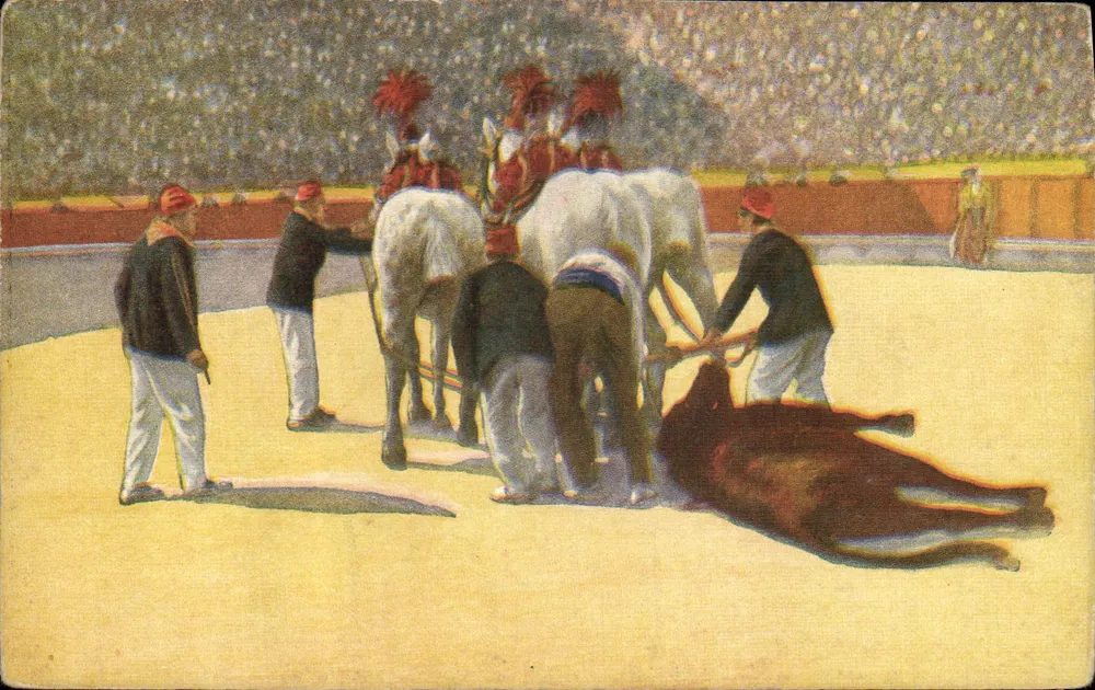 Corrida de touros — cena de combate — Edições Victoria N. Coll Salieti, Barcelona, N° 10 - Frente