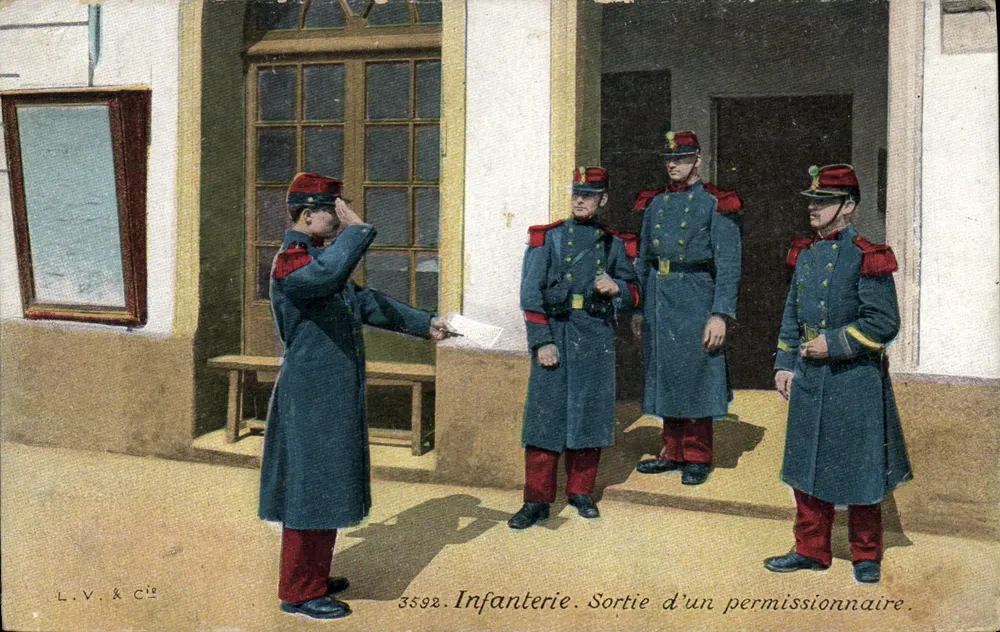 Infanterie — Ein Soldat auf Urlaub — L.V. & Cie, n° 3592 - Vorderseite