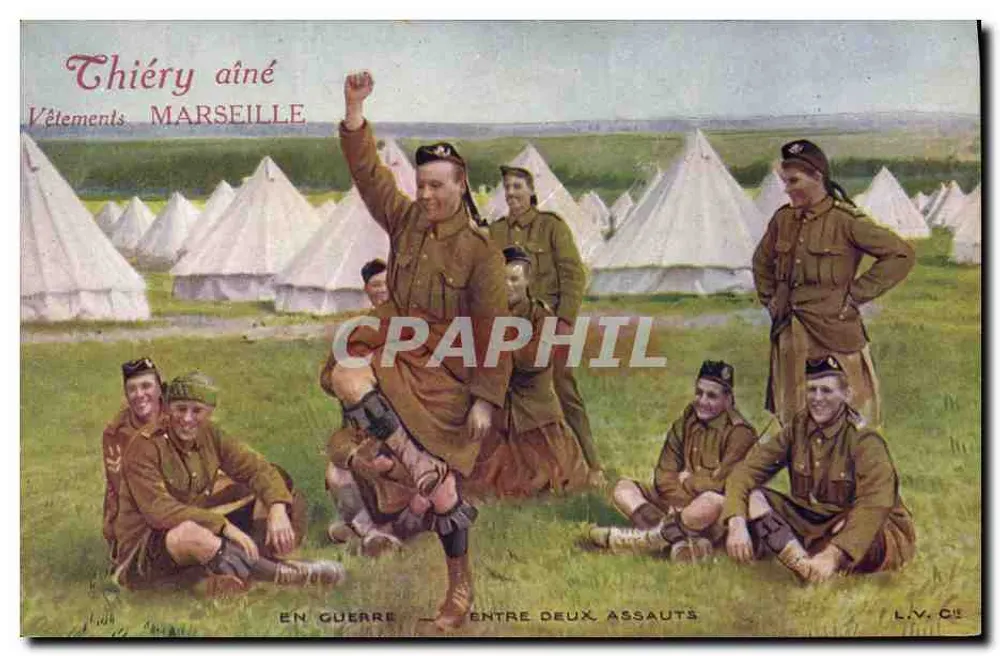 Britische Soldaten im Lager in Marseille — Zwischen zwei Angriffen — L.V. Cie - Vorderseite