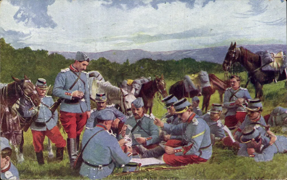 Soldaten im Krieg — Ein gutes Spiel — L.V.E. - Vorderseite