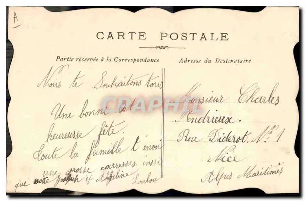 Vogel und Blumenstrauß — Grußkarte — Verlag: Pôle Gourmand - Rückseite