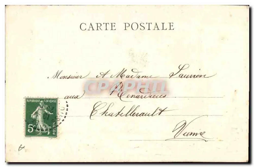 Flores de trevo e de myosotis — carta postal — editor não visível - Verso