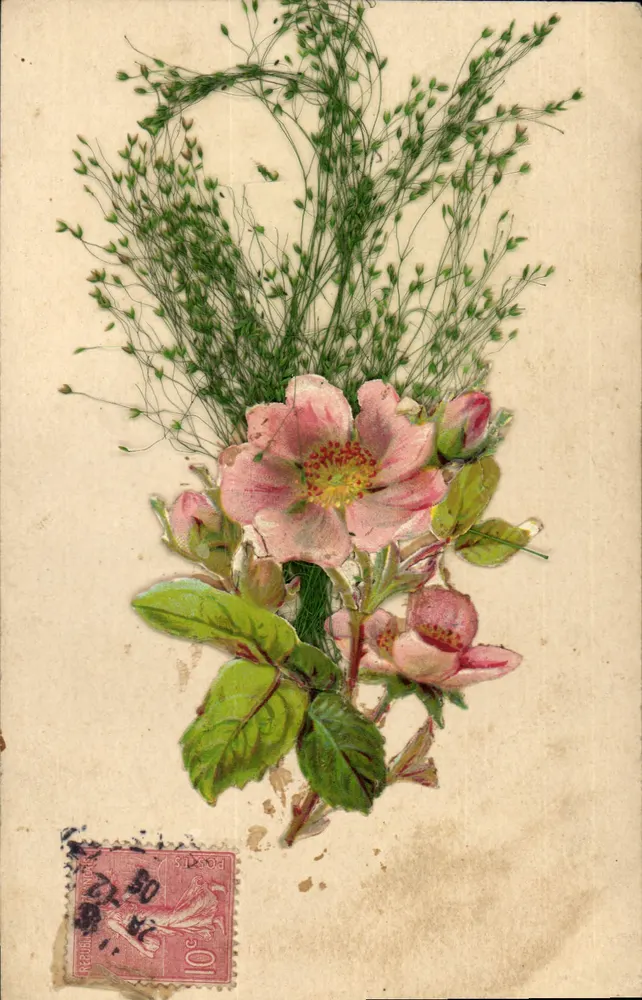 Bouquet de roses et de fleurs — editor não visível — número de série não visível - Frente