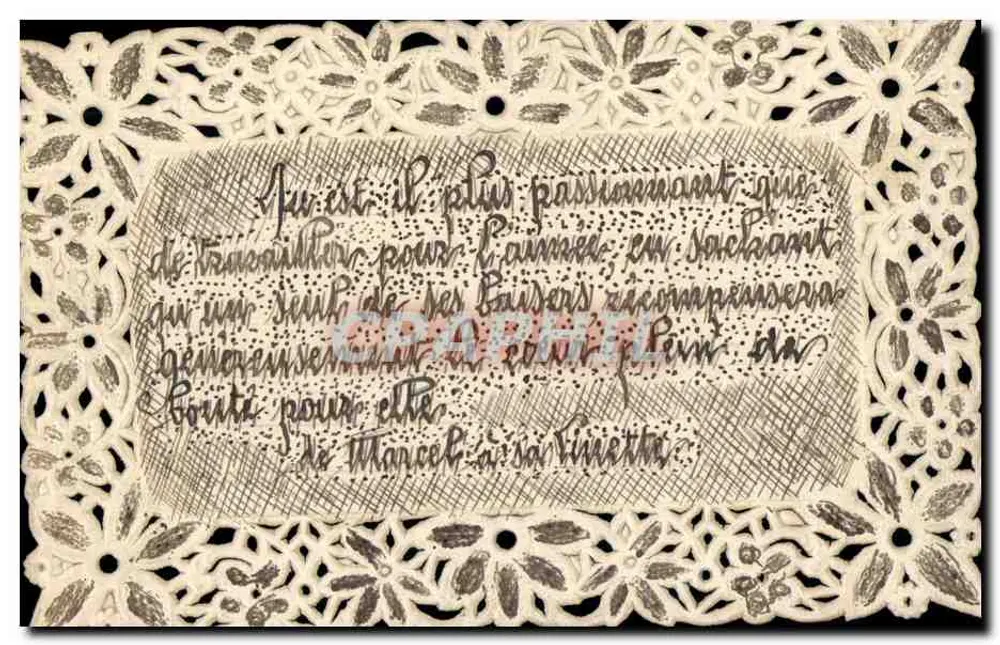 Carta postal decorativa — borda perfurada — editor desconhecido - Frente