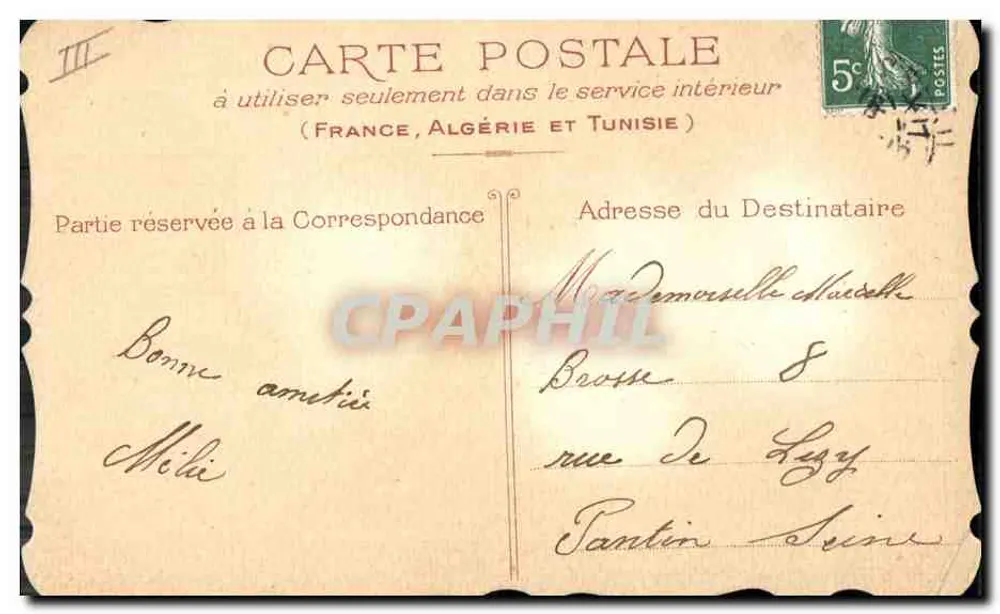 Buquê de lírios e gipsófilo — 'Mil Boas Vontades' — República Francesa - Verso