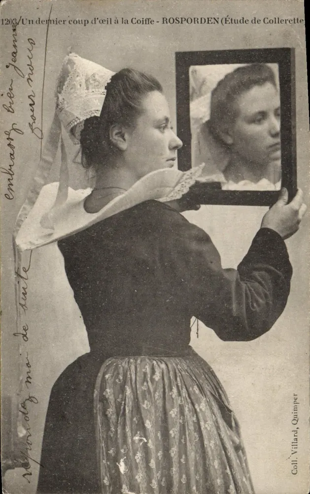 Frau in einer Coiffe - Rosporden (Studie von Collerette) - Sammlung Villard, Quimper - Vorderseite