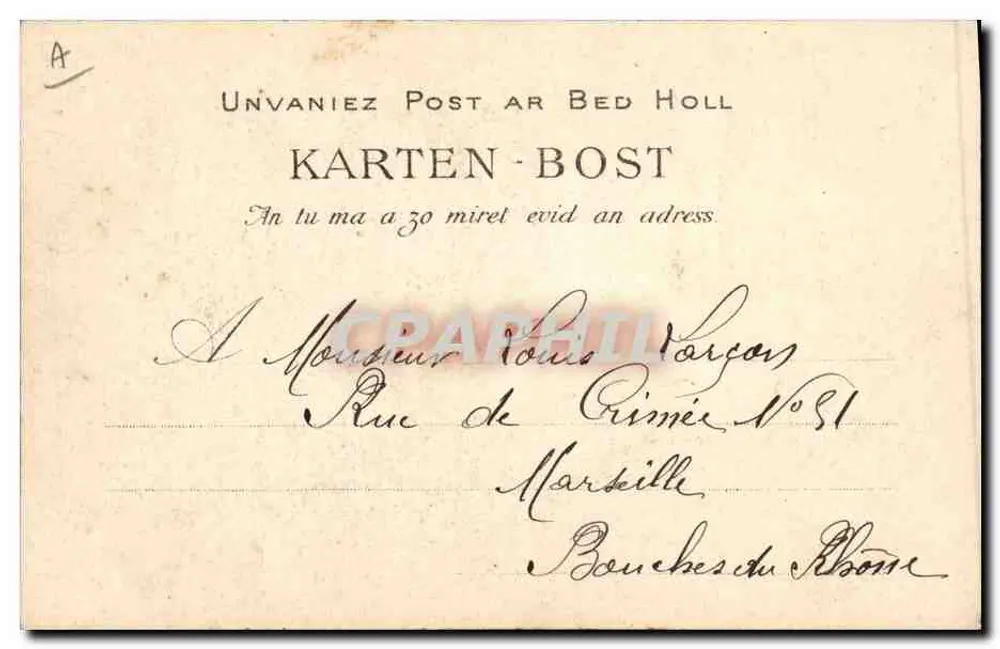 Junge Frau aus Fouesnant — In Gebet — Studie zu den Kopfbedeckungen der Bretagne — VIEZ AIN, Quimper, n°1202 - Rückseite