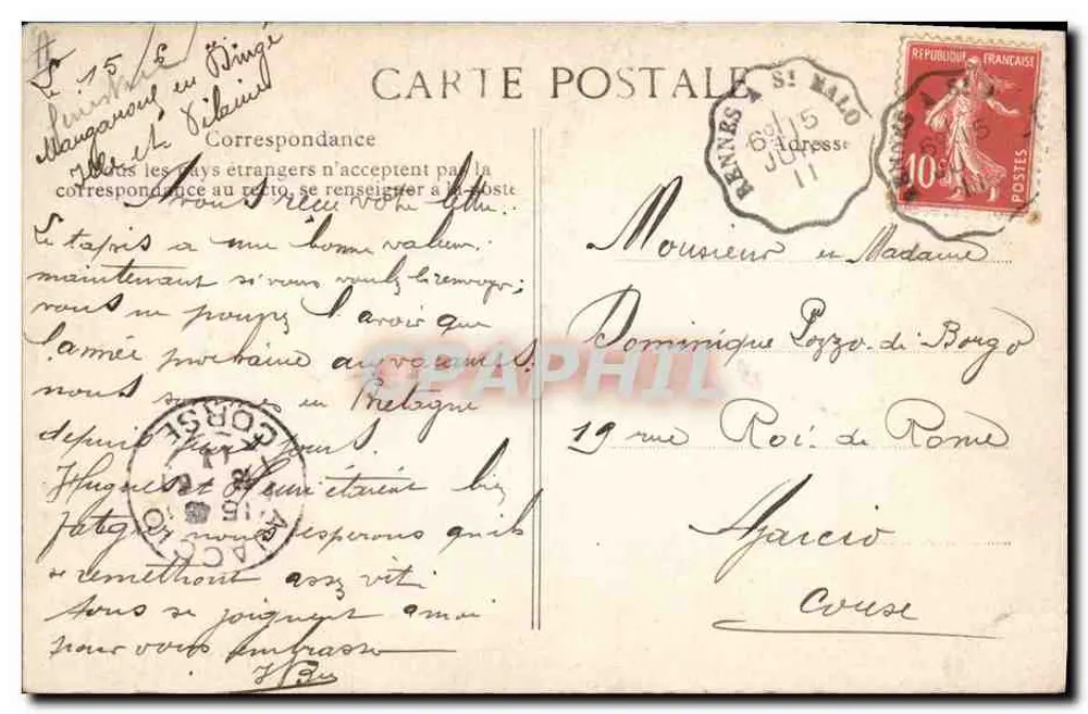 Junge Mädchen in alter Mode aus Concarneau — BRETONISCHE TRADITIONSKLEIDUNG — ELD n°280 - Rückseite