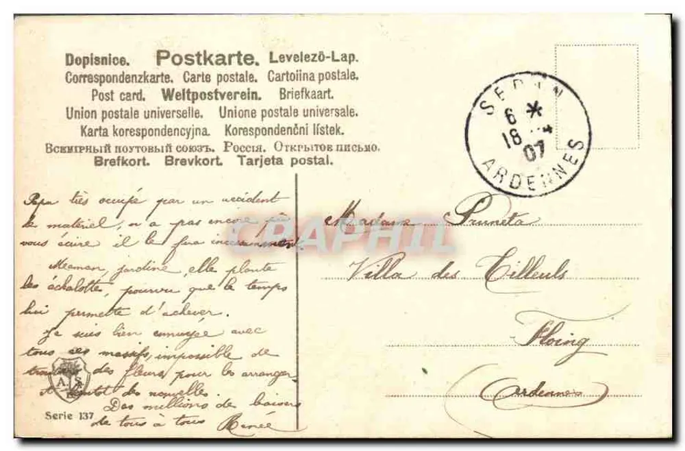 Lilas — Eu te amo — editor desconhecido, série 137 - Verso