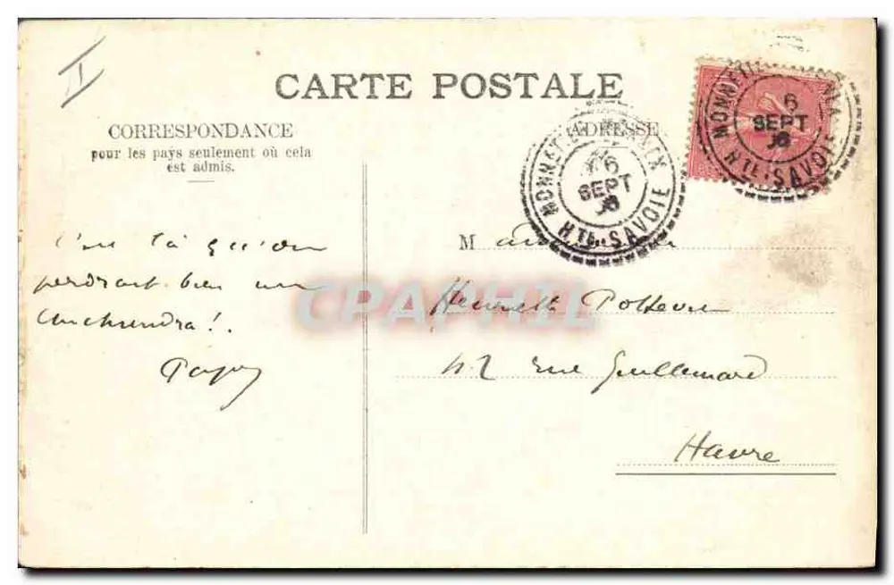 Saut de la Vipère — Salève — Juillien frères, Phot.-Verleger, Genf - Rückseite