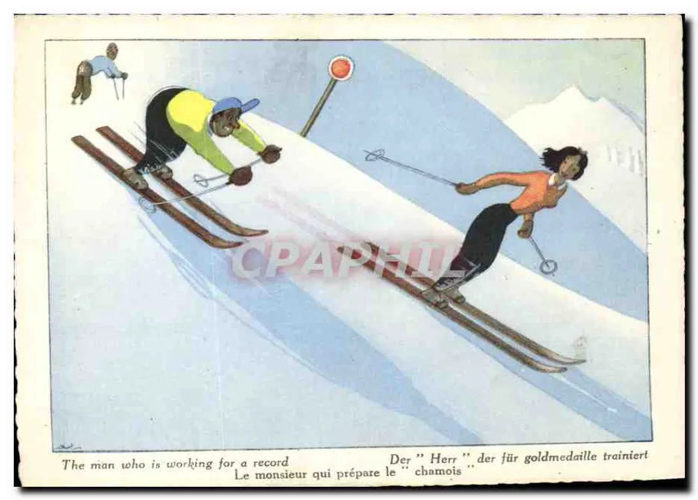 Alpine Skifahren — Humoristisches Motiv — Éditions Jansol, n°10 - Vorderseite