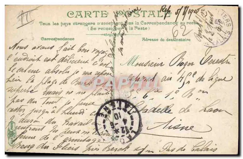 Bercy-Plage. O Tênis na Praia — editor L. P. C. n° 1778 - Verso
