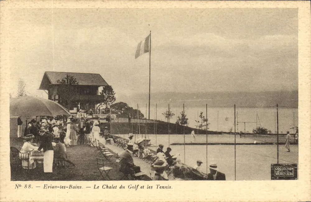 Evian-les-Bains — Das Golfchalet und die Tennisplätze — Sammlung Sourcecachai, n°88 - Vorderseite