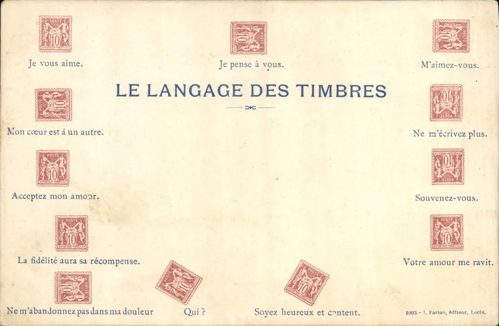 Die Sprache der Briefmarken — 1005 - I. Farine, Verleger, Locle. - Vorderseite