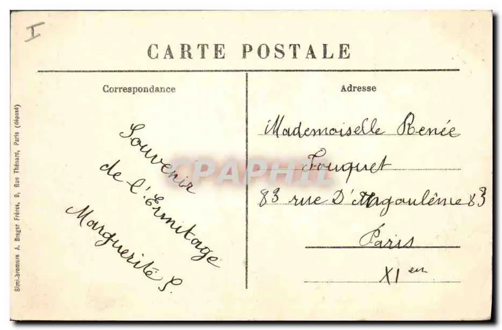 Draveil - Forêt de Sénart - Carrefour du Chêne Prieur — Collection Ponnelle - Rückseite