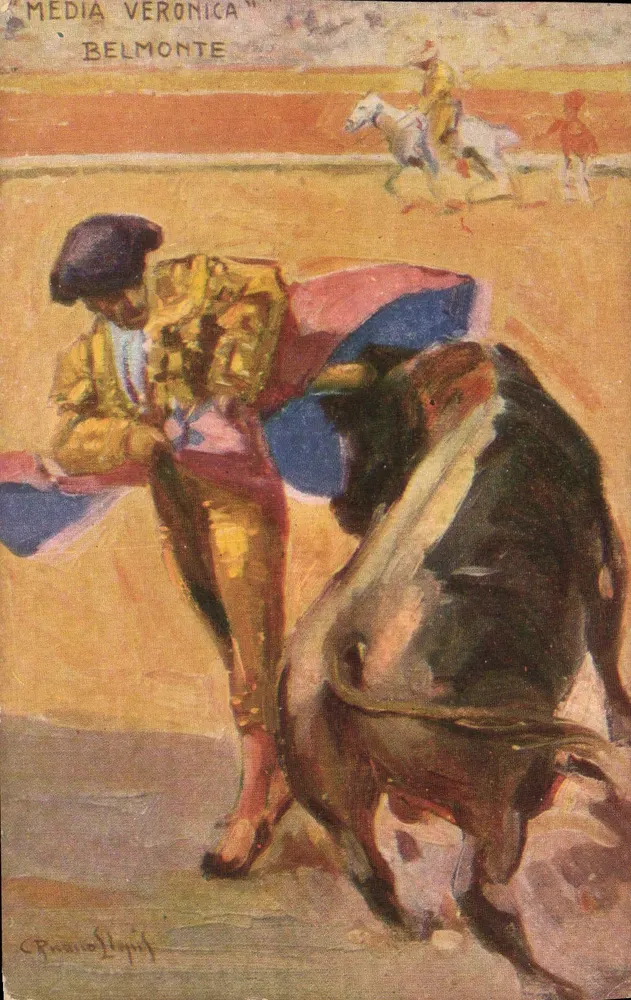 Torero y toro — Média Verónica Belmonte — Juan Bapsunt, Barcelona - Anverso