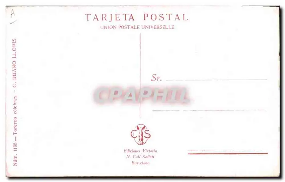 Un Volapié, Varelitó — Torero in der Plaza — C. Ruano Llopis, Nr. 1135 - Rückseite