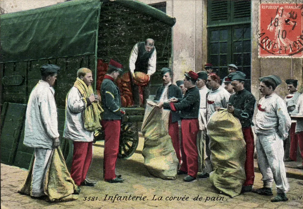 Infanterie. Die Brotverteilung. — Ausgabe L.V. — Nr. 3581 - Vorderseite