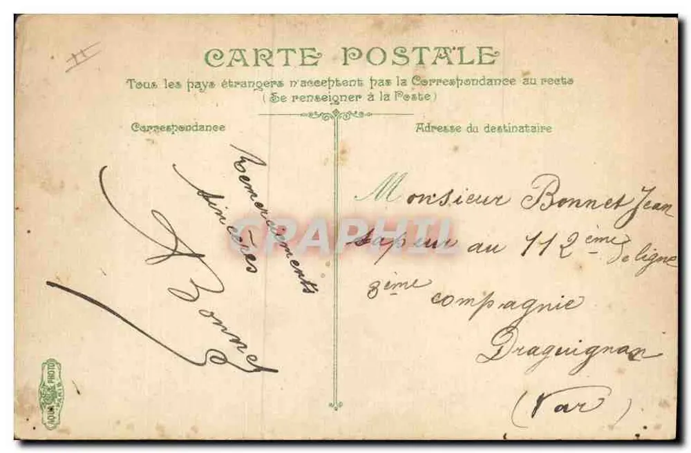 Infanterie. Das Waschhaus — 3611 — L.Y.C. - Rückseite