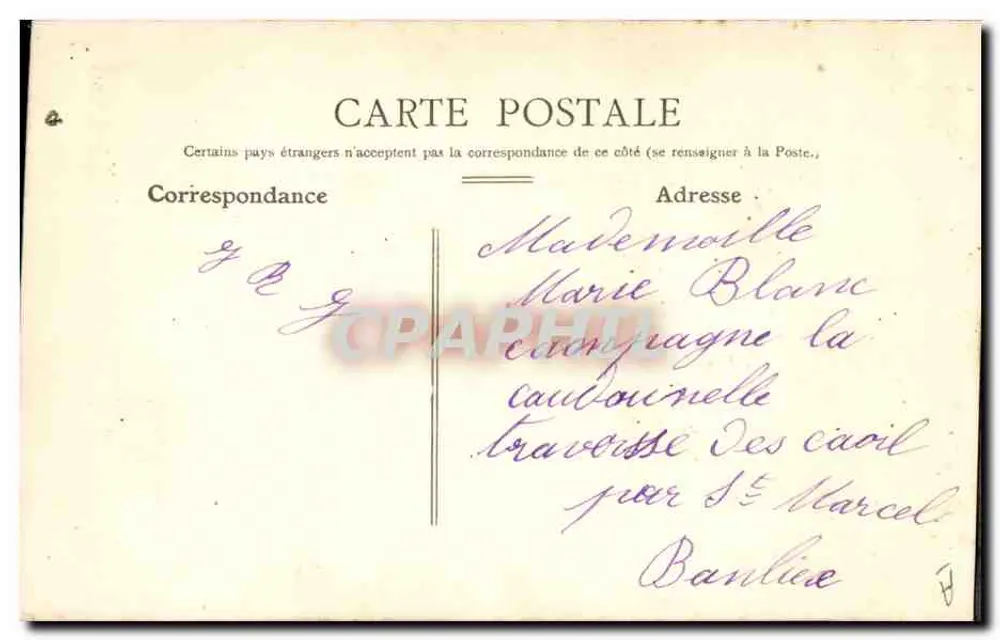 Duas pombas entre flores — Boa Festa — Paris, 1918 - Verso