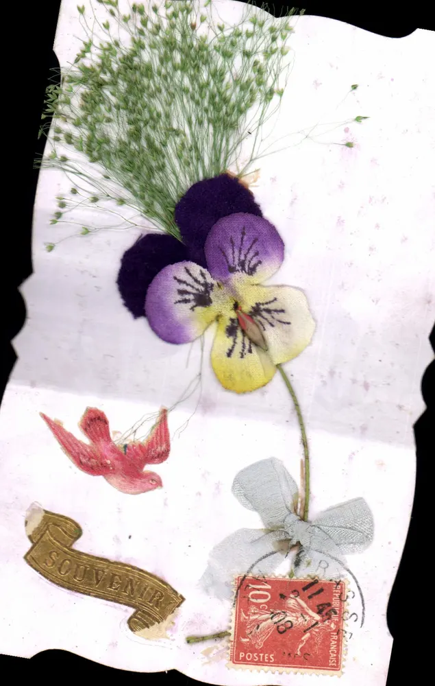 Flor e pássaro — Lembrança — Postes Françaises, n° 11457 - Frente