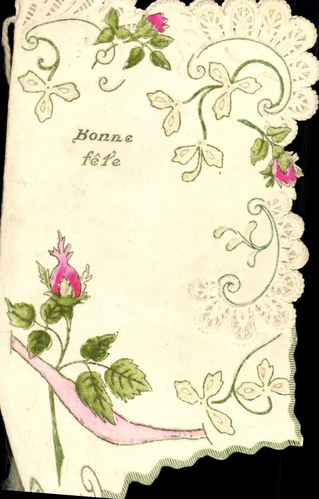 Bom aniversário — carta decorativa com rosas — sem editor ou número visível - Frente