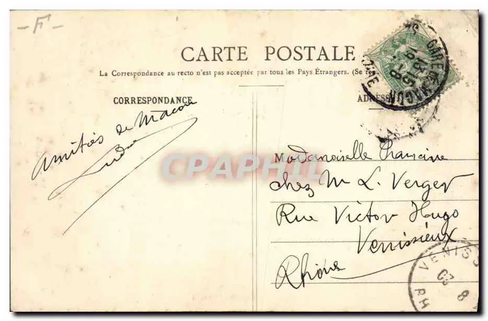 Zet e Zette — personagens vestidos — D. Dural, fot., Bourg - Verso